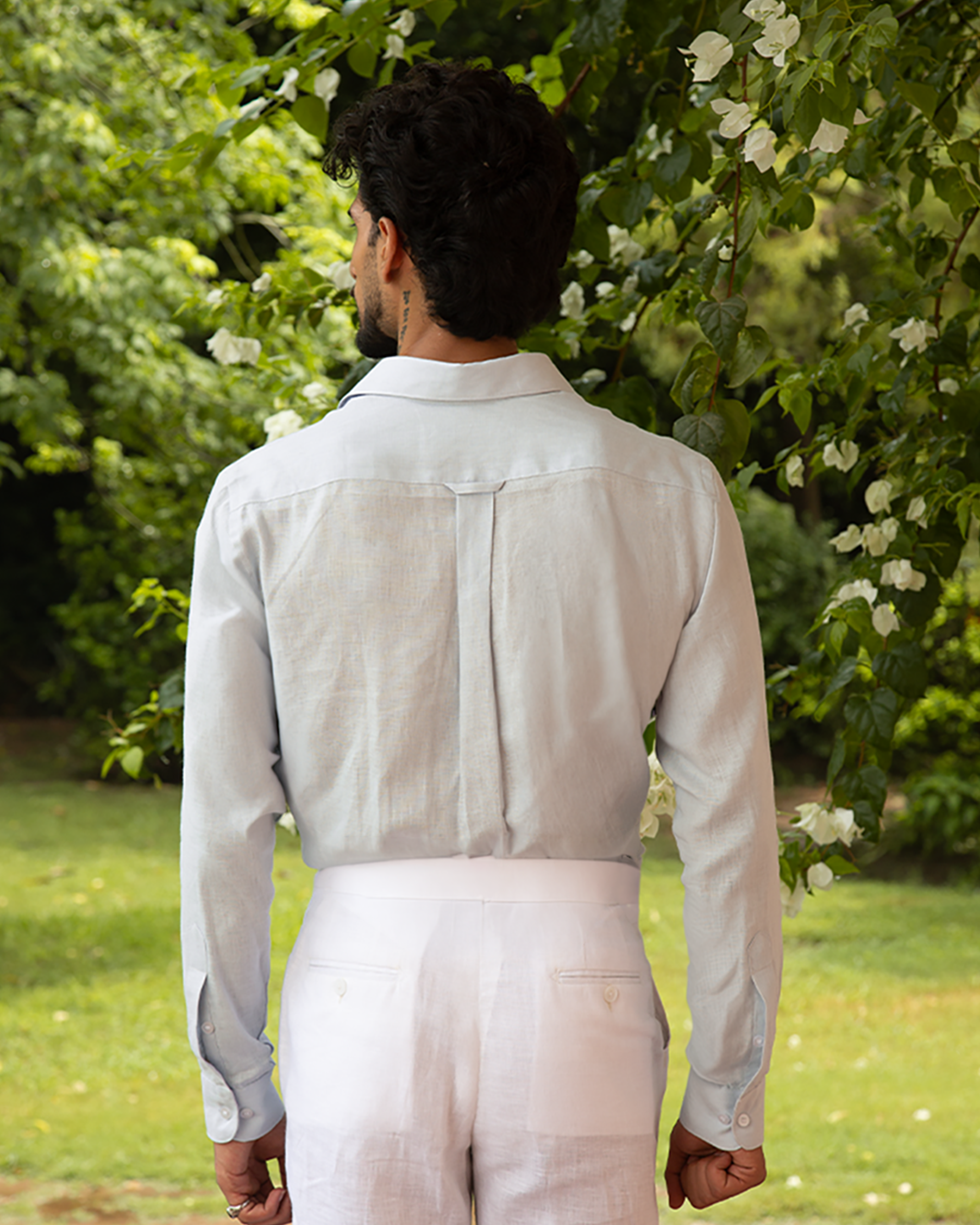 The Riviera Linen Shirt Sky Mist
