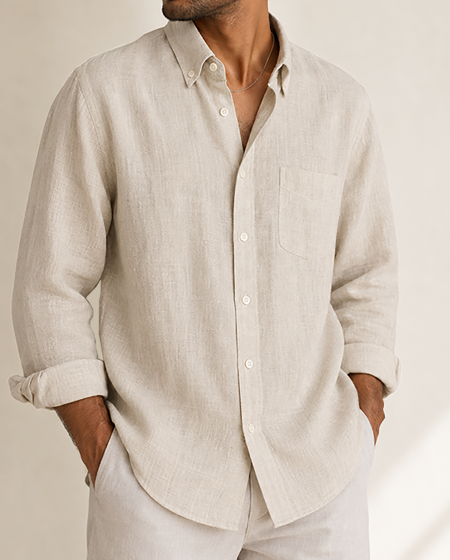 The Riviera Linen Shirt Natural Sand